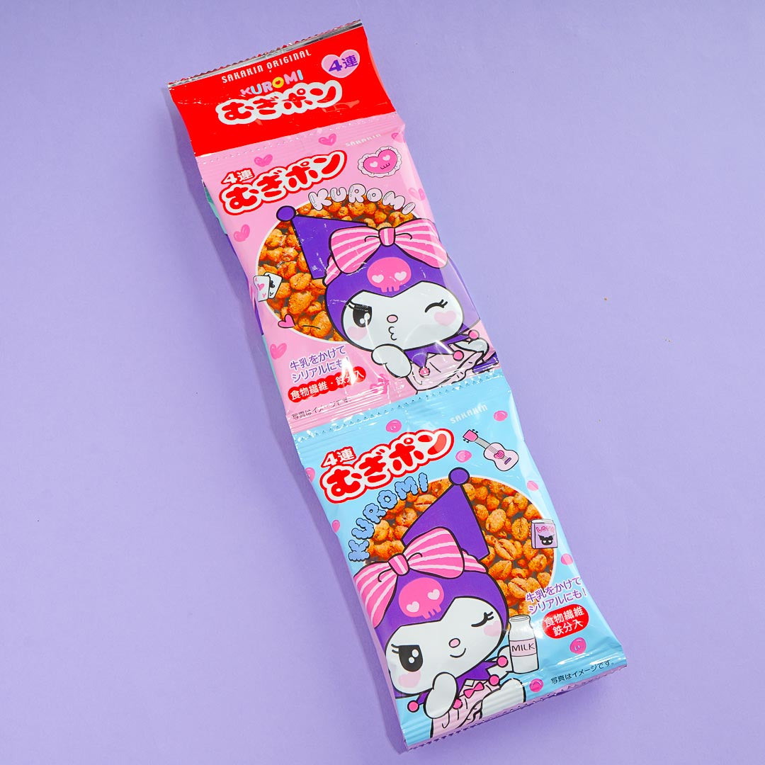 Kuromi Puffed Wheat Grain Snacks Barley Grass & Coffee Japan Candy