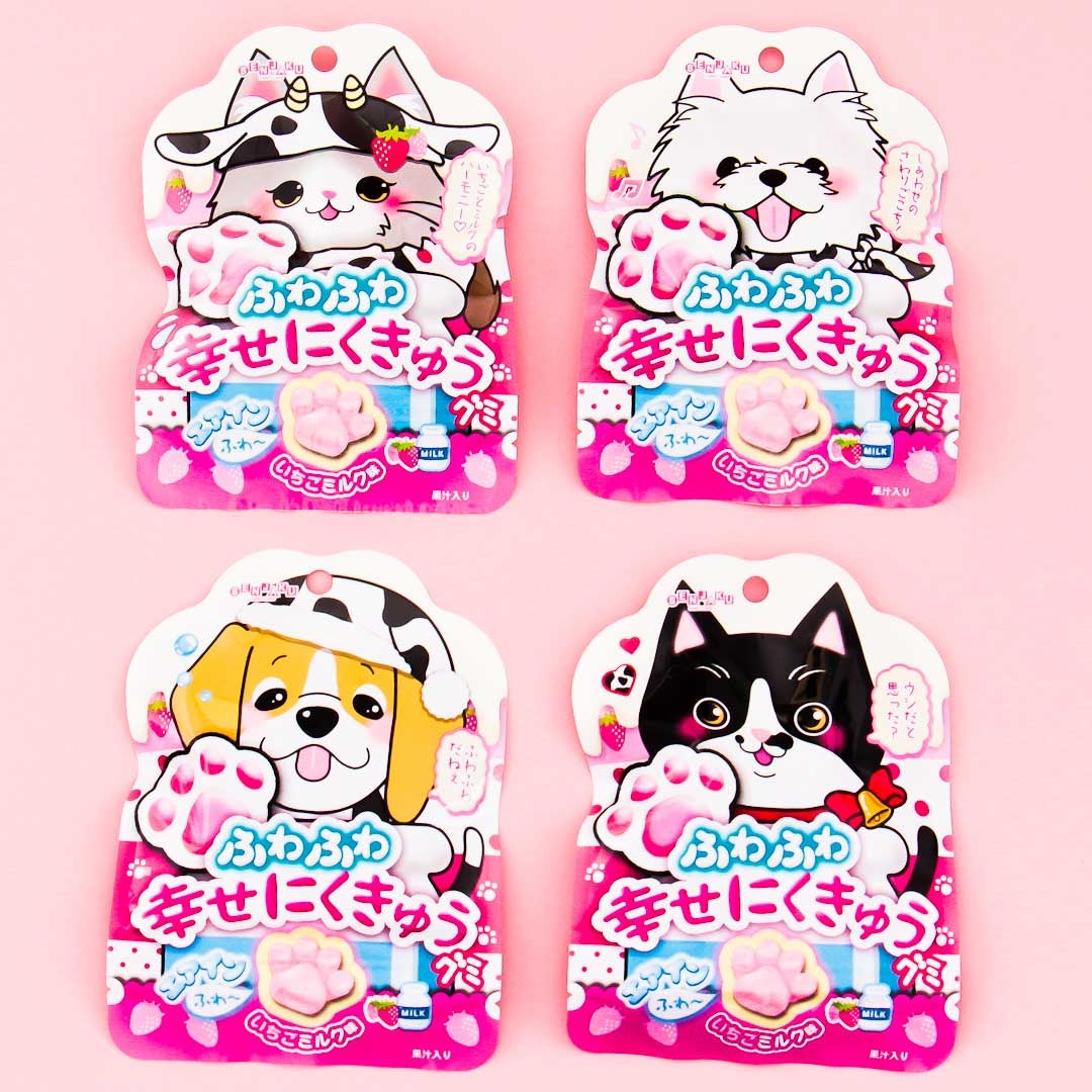 Senjaku Happy Nikukyu Paw Gummy - Strawberry Milk – Japan Candy Store