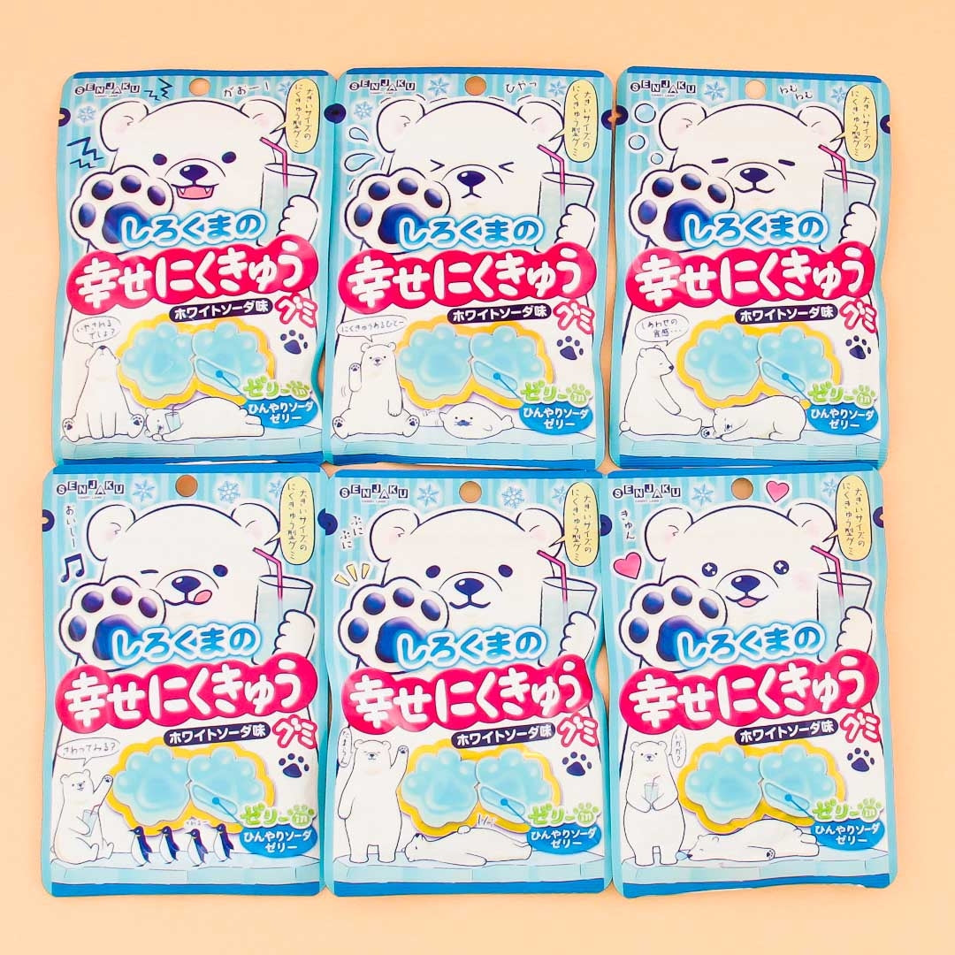 Happy Nikukyu Polar Bear Paw Gummies - White Soda – Japan Candy Store