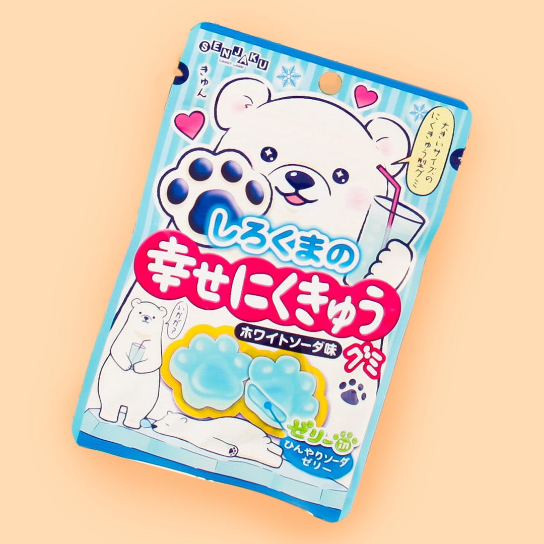 Happy Nikukyu Polar Bear Paw Gummies - White Soda – Japan Candy Store