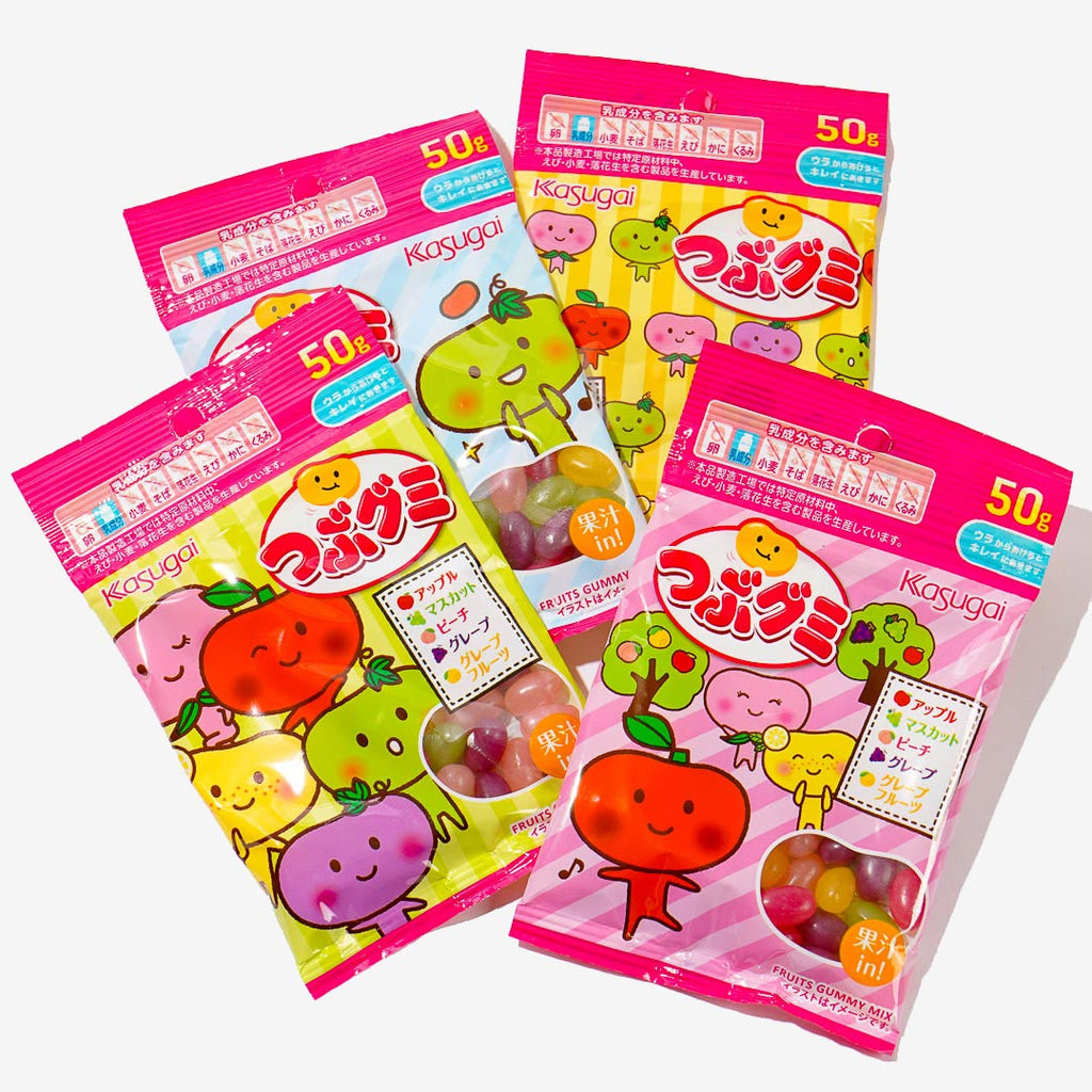 Kasugai Tsubu Gummy Candy - Assorted Fruits