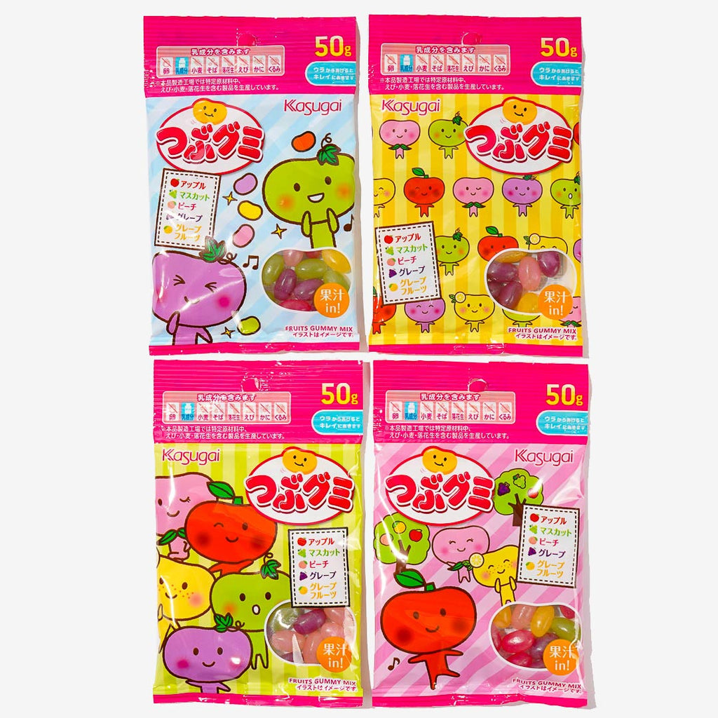 Kasugai Tsubu Gummy Candy - Assorted Fruits
