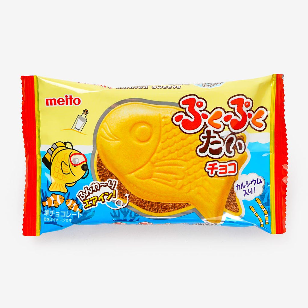 Meito Puku Puku Tai Fish Shaped Wafer - Chocolate – Japan Candy Store