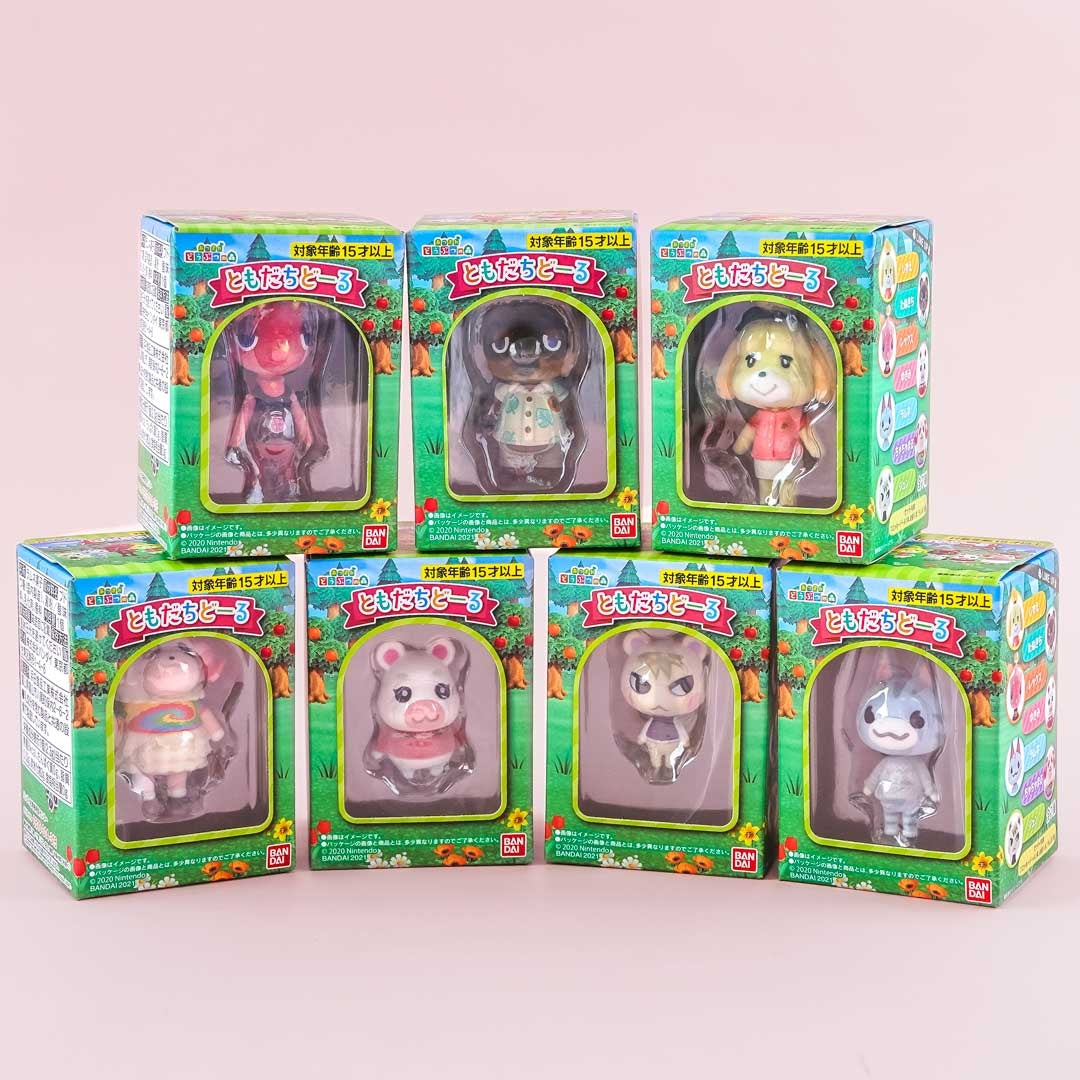 Pack 7 figurines Animal Crossing, Flocked Doll - Bandai